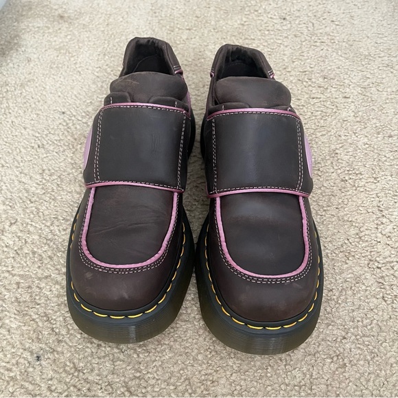 Dr. Martens Brown and Pink Platform Loafers - Picture 2 of 4